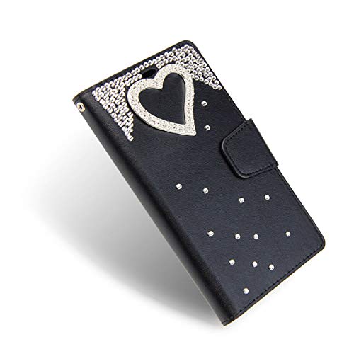LG Stylus 4, Stylo 4 [El Lumiere Treasure Wallet Case] Multi-Card Slot Wallet Case [Drop Protection] Premium Leather [Kickstand Feature] (T-Heart Black) - Thumbnail 4