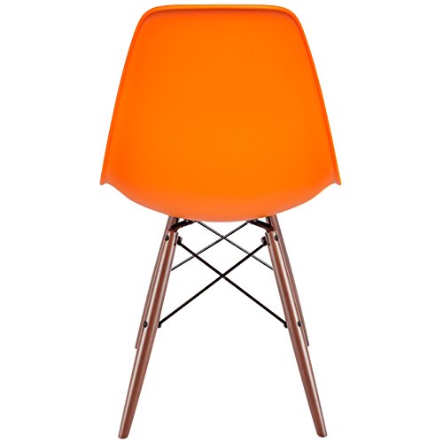 Poly and Bark Vortex Side Chair Walnut Legs, Orange