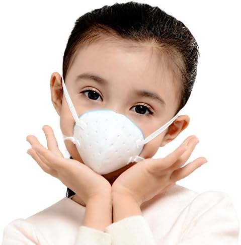 KANJEKANLE Reusable Dust Breathable Washable Respirator Sport Face Masks,Electrostatic Cotton Material,for Kids (3-6Y) Blue