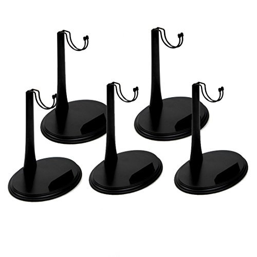1/6 Scale Action Figure Base Display Stand U Type For 12 Inches Hot Toys, Adjustable Height, Black, Pack Of 5 (5399394680383)