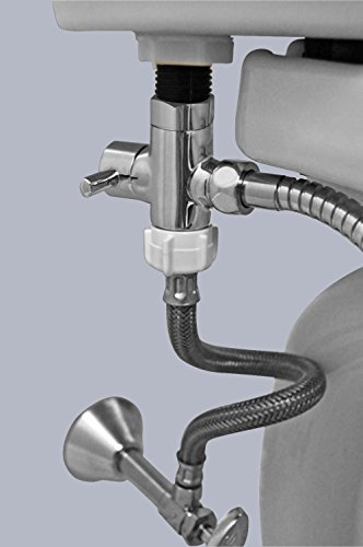 Joyway Bidet Valve Adapter 7/8"-Brass Hand Shower Diverter for Toilet Sprayer with Shut off-3 Way Tee Water Diverter for Bathroom Faucet(Only T-Valve)
