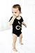 Owlivia Organic Cotton Baby Boy Girl Short Sleeve Bodysuit (Size 0-18 Months) (3-6 Months, Black)