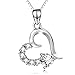 POPLYKE Sterling Silver Love Heart Pendant Necklace for Women (A-heart necklace)