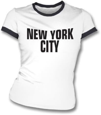 New York City (As worn by John Lennon) Girl's Slim-Fit T-shirt X-Large White Ringer