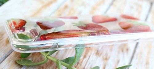 Fruit Phone Case - Handmade Pressed Dried Real Strawberries Fruit Phone Case Cover for iPhone 7, iPhone 8, iPhone 7 plus, 8 Plus, iPhone X (10) Soft Thin silicone case - Floral Phone Case