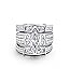 Sunbu Stainless Steel Women's Ring Sets White Clear Cubic Zirconia Marquise Wedding Band Size 5-10