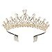 Sppry Women Tiara with Comb - Pearl Crystal Crown for Bridal Queen Princess Girls at Wedding Birthday Pageant (Gold)