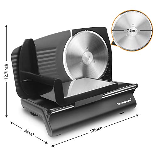 Techwood Meat Slicer Electric Food Slicer with 7.5” Removable Stainless