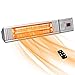 Patio Heater - Outdoor Heater w/3s-Fast Heating & Remote Control, Electric Patio Heater w/24H Timer Auto Shut Off, Super Quiet Wall-Mounted Space Heater for Large Room, Garage, Backyard, Office, 1500W