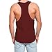 OA ONRUSH AESTHETICS Men's Fashion Longline Tank Tops Extreme Racer Back Curved Hem Vest Wine Red XXL