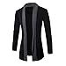 PHOTNO Fashion casual coat jacket Outwear Men Cardigan Jacket sweater Slim Long Sleeve (L, Dark Gray)