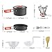 AHCSMRE Camping Cookware Mess Kit with Portable Stove|17 Pcs Camping Cooking Set Backpacking Gear & Hiking Outdoors Bug Out Bag Cooking Equipment Cookset | Lightweight, Compact, Durable Pot Pan Bowlsthumb 1