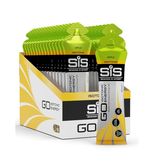 Science in Sport GO Isotonic Energy Gel 30 x 60ml Apfel, Vegan - Isotonische Formulierung mit 22g Kohlenhydrate, Guter Energielieferant, Optimale Alte
