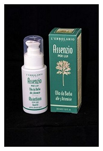 L'Erbolario Absinthium Beard Oil - Delicate, Super Emollient And Light Texture Oil For Skin - Can Be Used In Multiple Ways - Use After Shaving To Control Beard Or Before, To Soften - For Men - 1 Oz