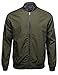 Classic Basic Style Zip Up Long Sleeves Bomber Jacket Olive L