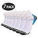 Sport Plantar Fasciitis Arch Support Compression Foot Socks/Foot Sleeves (7 Pairs) - Increases Circulation, Relieve Pain Fast (Blue&White, L/XL)