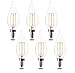 60 Watt Equivalent Candelabra Base led Bulbs E12 CA11 Dimmable 2700K Warm White 4.5W 450LM CA11 Flame Tip Vintage LED Filament Candle Bulb UL Listed (6pack)