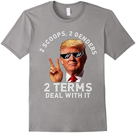 Mens 2 Scoops 2 Genders 2 Terms Deal With It Shirt XL Slate