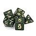 Wiz Dice Blighted Grove Set of 7 Polyhedral Dice, Solid Hunter Green Tabletop RPG Dice with Clear Display Box