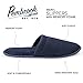 Pembrook Men's Slippers with Memory Foam - Navy - L/XL (10-12) - Fuzzy Polar Fleece with non skid sole - Great Plush Slip On House Slippers for adults, men, boys