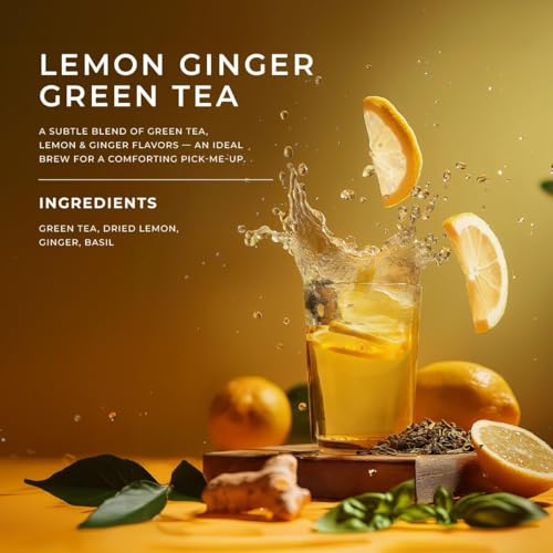 GYA TEA CO LEMON GINGER GREEN TEA LOOSE LEAF TEA – 5.29 OZ 70 CUPS – FOR WARM SOOTHING COMFORT & BODY’S DEFENSES – FRUIT TEA
