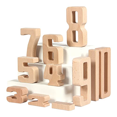 MerryHeart Wooden Montessori Number Blocks, Large 110 Numbers Stacking