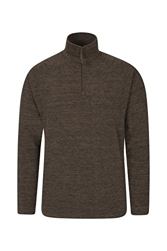 Mountain Warehouse Snowdon Mens Micro Fleece Jacket -All Season Coat Brown X-Small