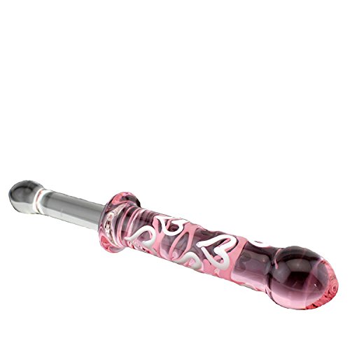 Wowlife New Designed Glass Dildo Dilddo for Women Crystal Masturbator Glass Love Design Wand Glass Rainbow Nubby G-spot Stimulator Anal Penis Dildos Lover/Couple (Cupid's Arrow)