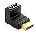 Cablecc Down Angled 90 Degree DisplayPort Male to Female Extension Adapter 4K 60hz