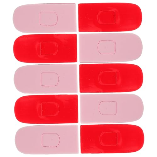 TEHAUX 20pcs Plastic Overlock Presser Foot Pad Wear-Resistant Adhesive Bottom Replacement for Overlocking Machines Easy Installation Sewing Accessory for Home and Travel Use