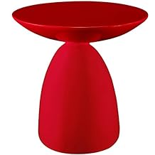 LexMod EEI-1101-RED Flow Fiberglass Side Table, Red