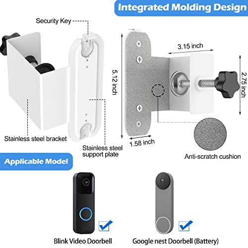 Taskalo AntiTheft Video Doorbell Mount Compatible with Blink & Google