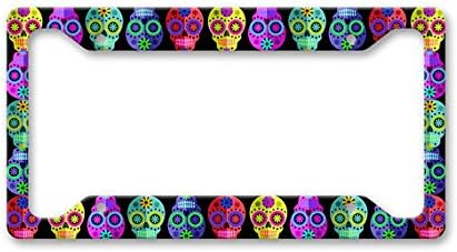 Marco De Matricula Para El Dia De Los Muertos De Los Muertos Con Diseno De Calaveras De Azucar Amazon Es Coche Y Moto