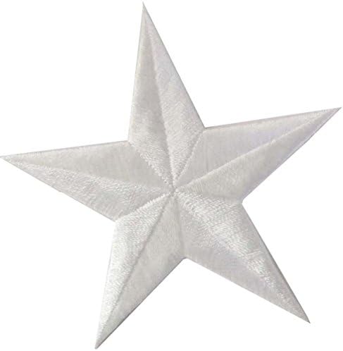3” White Star Embroidery Iron On Applique Patch