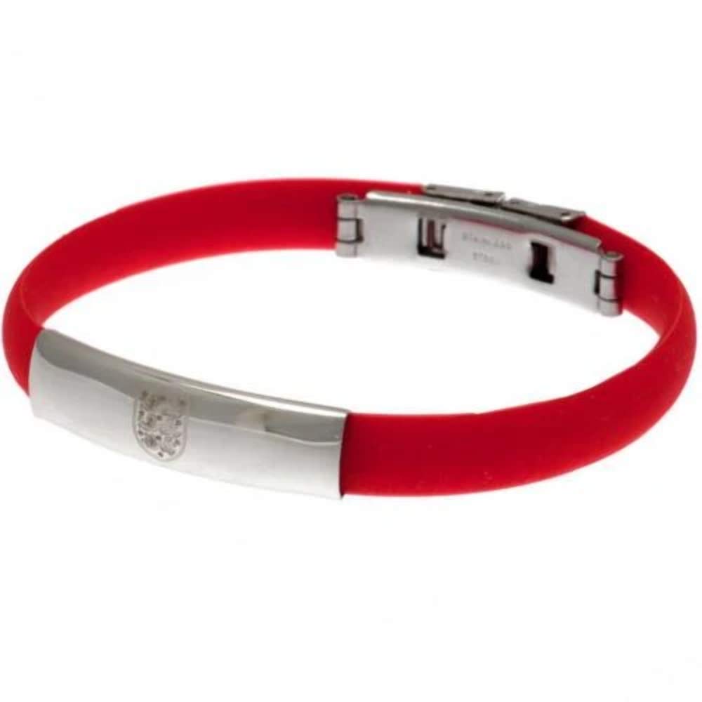 Stainless Steel/Rubber England FA Crest Bracelet