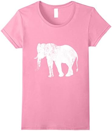 Womens I Love Elephants T shirt -Distressed Medium Pink