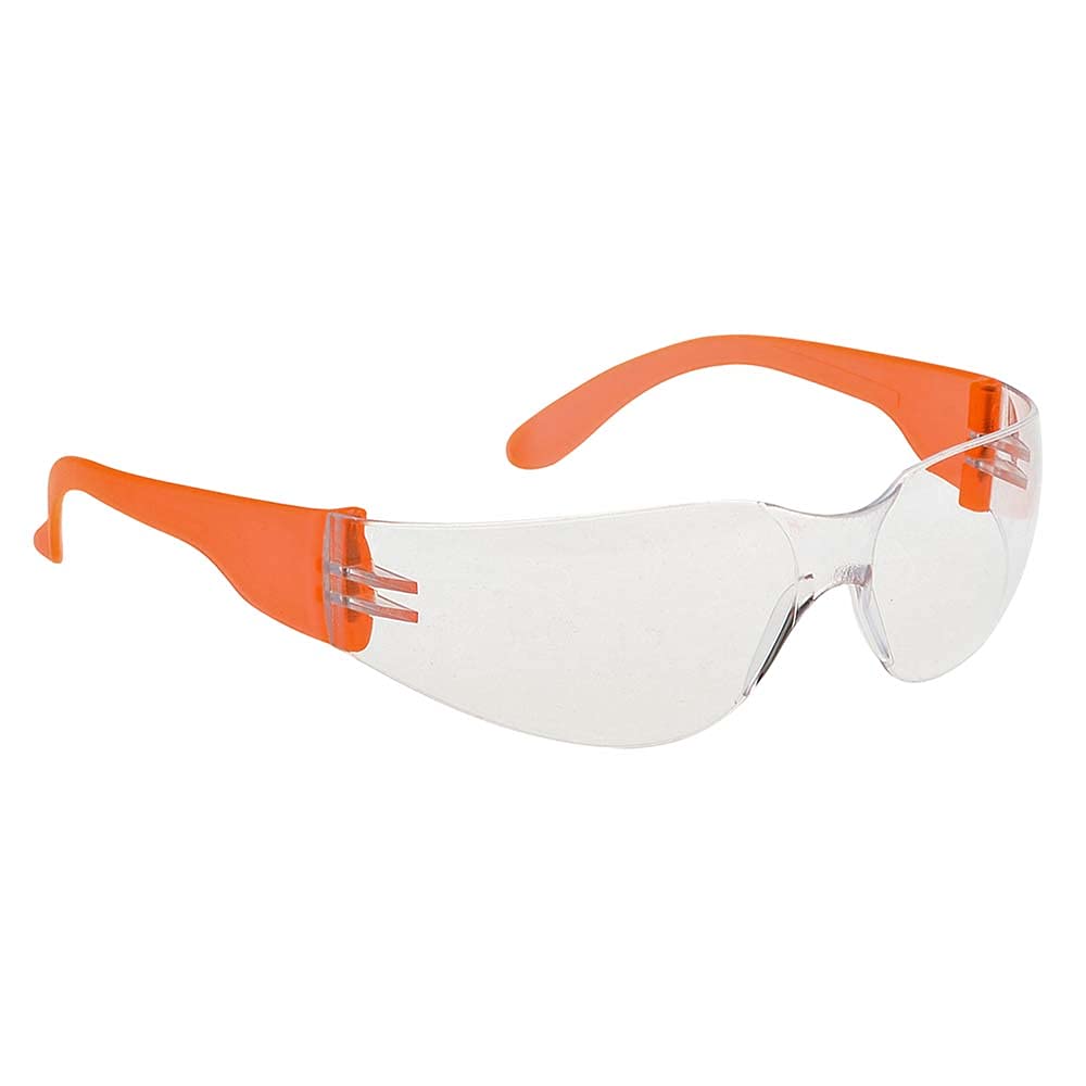 Portwest Wrap Around Spectacle, Color: Clear Orange, Size:, PW32COH
