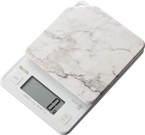 Tanita KJ-213 SWH Cooking Scale, Kitchen Scale, Cooking, Digital, 4.4 lbs (2 kg), 0.04 oz (1 g) Units, 1 Second Startup, 1 Second Measurement, Stone White, Instantly Detaches