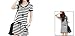 Allegra K Women Short Sleeve Stripe Drawstring Mini Tee Dresses with Pockets
