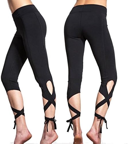 TATGB Sports Gym Yoga Workout Cropped Leggings Fitness Lounge Athletic 3 Pants