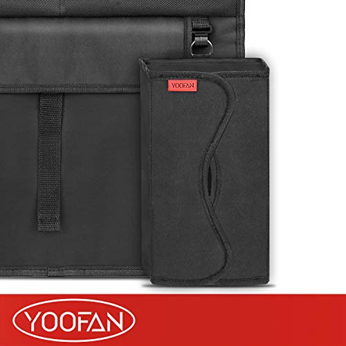 YOOFAN Kick Mats Back Seat Protector, 2 Pack Car Back Seat Organizer for Kids with 10'' Touch Screen Tablet Holder + Multi-Pocket, 1 Free Tissue Box