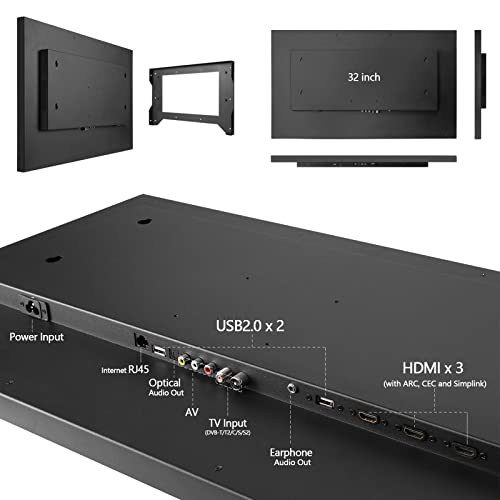 Soulaca 32 Inch 4K UHD Smart TV Mirror for Bathroom, Magic Remote Control, IP65 Waterproof, Watch Netflix, Alexa Built-in, Built-in Speakers, 2026 Model