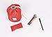 Charyeah Drawstring Cosmetic Bags Makeup Bag Travel Barrel Cases Kit Organizer Bathroom Storage Carry Case Toiletry Bags Multifunctional Bucket Toiletry Bag Polyester 300T (Red)