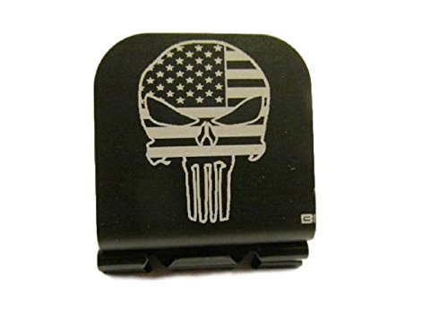 American Flag Skull Laser Etched Hat Clip Black