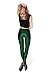 JNTworld Women Sexy Mermaid Fish Scale Hologram Soft Shine Leggings, L, Emerald