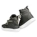 Twisted Women's Addison Quilted Faux Leather Hi-Top Fashion Sneakers with Gold Chain and Zipper Details- BLACK, Size 10
