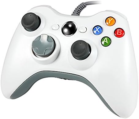Wetoph Wired PC Controller, GD03 USB Gamepad with Headset Slot for Xbox 360 and PC(Windows XP/7/8/10)(Pure White) Third Party Product