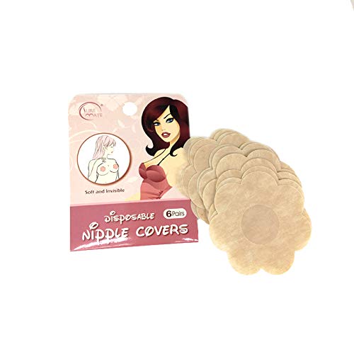 Nipple Covers Disposable Breast Pasties Adhesive Bra Petal for Women 6-Pair