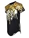 SCREENSHOTBRAND Mens Hipster Hip-Hop Premiun Tees - Stylish Longline Latest Fashion Print T-Shirts Gold Foil MD - Black - XLarge