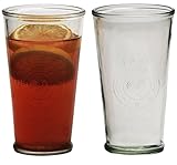 Circleware Rooster Ranch Drinking Glasses, Set of 6, 16 oz., Clear